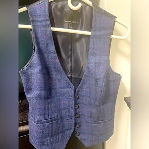 Stylish Blue, Black checks Vest - NEW
